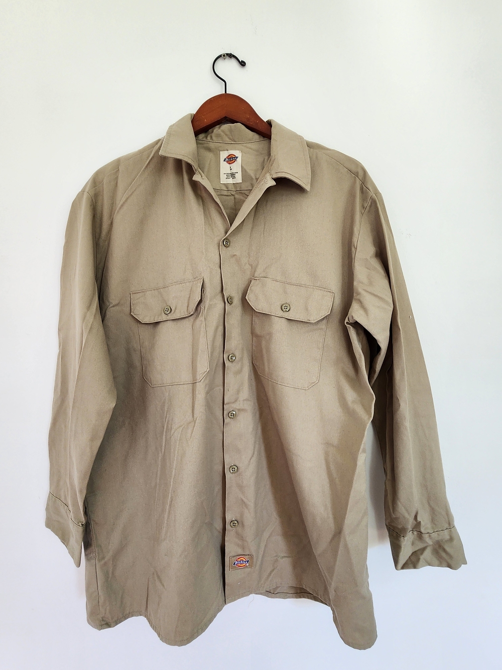 Dickies Beige And Navy Work Shirts (Lot Of 3), Size L, NWOT